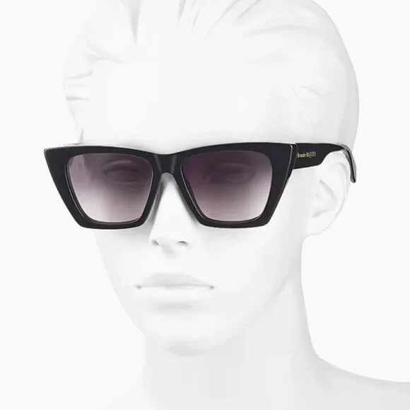 Alexander McQueen Cat Eye Sunglasses, rarer Purple Gradient Lenses AM0299S Alexander McQueen AM0299S 001 Sunglasses - US main image 4